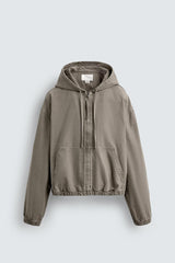 VESTE DÉLAVÉE À CAPUCHE