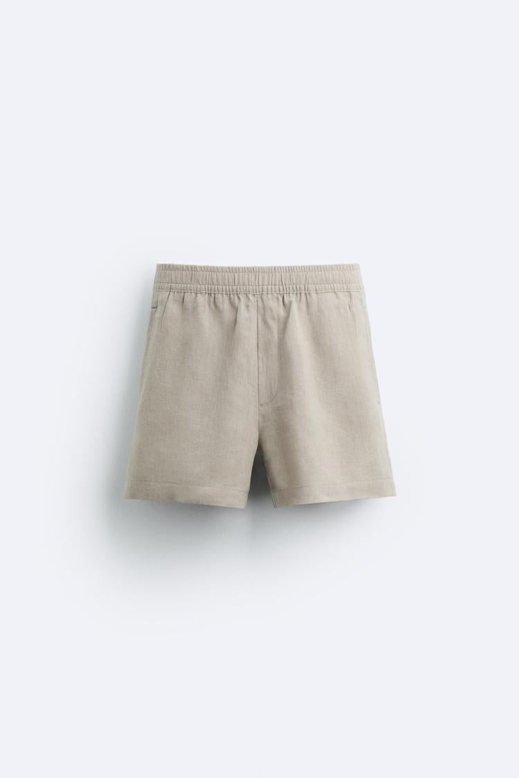 Short en Lin - Gris Taupe
