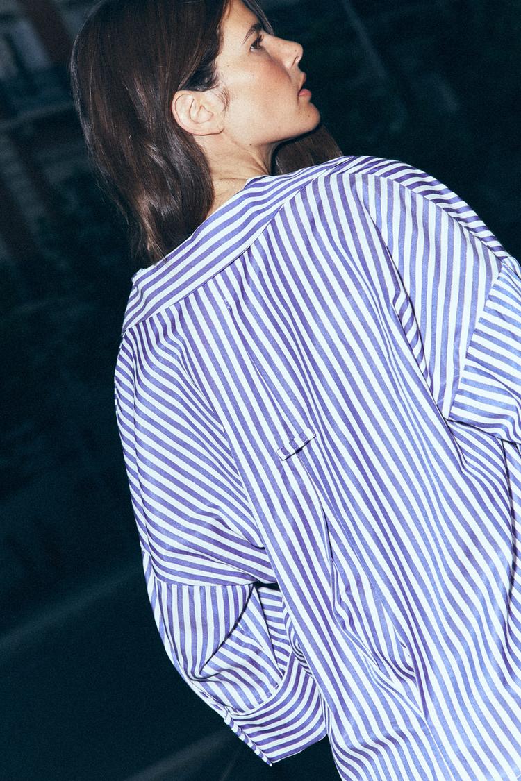 CHEMISE EN POPELINE À MANCHES AMPLES