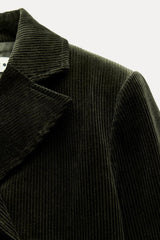 Veste en velours côtelé à boutonnage croisé zw collection