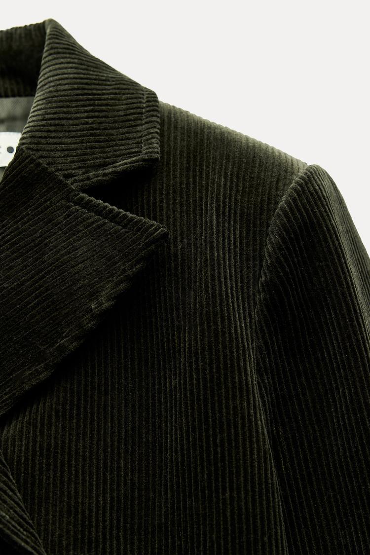 Veste en velours côtelé à boutonnage croisé zw collection