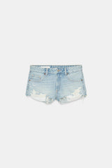SHORT EN DENIM TRF DÉCHIRÉ TAILLE MOYENNE