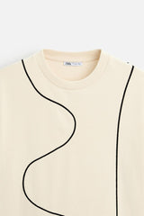 T-SHIRT WITH CONTRAST DRAWSTRING