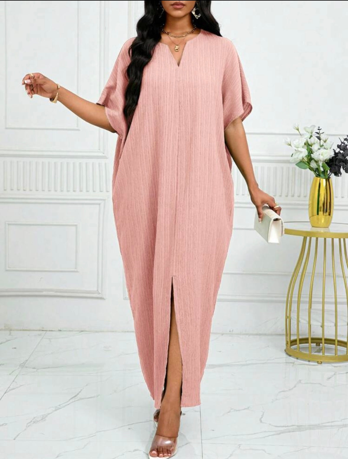 Robe caftan - Rose bonbon