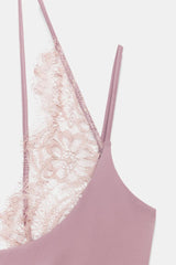 BODY HALTER AVEC DENTELLE COMBINÉE