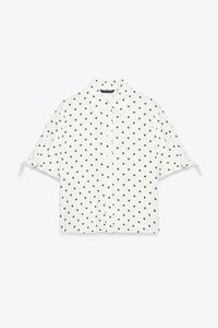 CHEMISE MANCHES COURTES AVEC LACETS EN RAMIE