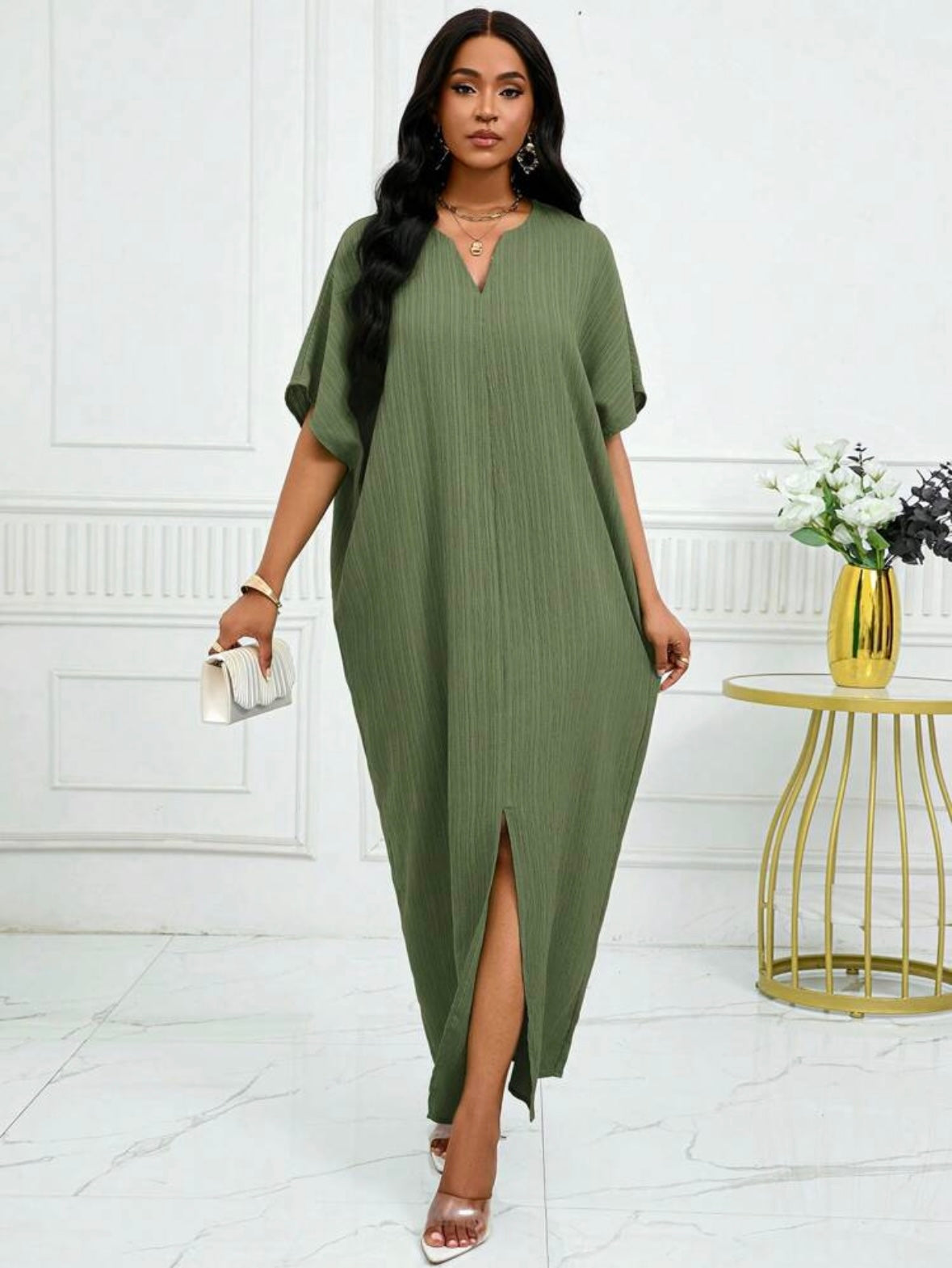 Robe caftan - Vert menthe