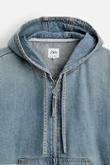 Sweat en jean à capuche