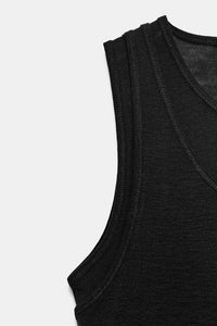 T-SHIRT EFFET DOUBLE SANS MANCHES