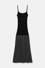 ROBE LONGUE BIMATIÈRE À POIS
