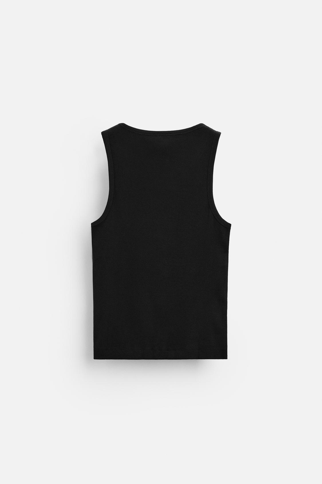 T-SHIRT DÉBARDEUR BASIQUE CÔTELÉ