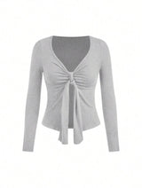 T-shirt Casual à Manches longues - Gris