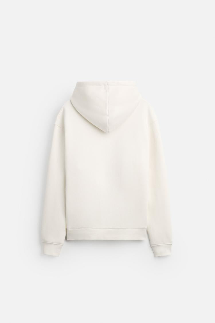 Sweat à capuche zip - Blanc Cassé
