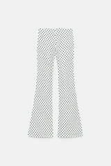 PANTALON FLARE STRETCH À POIS