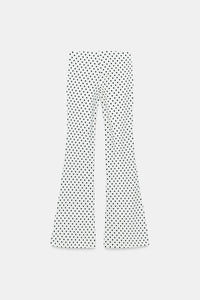 PANTALON FLARE STRETCH À POIS