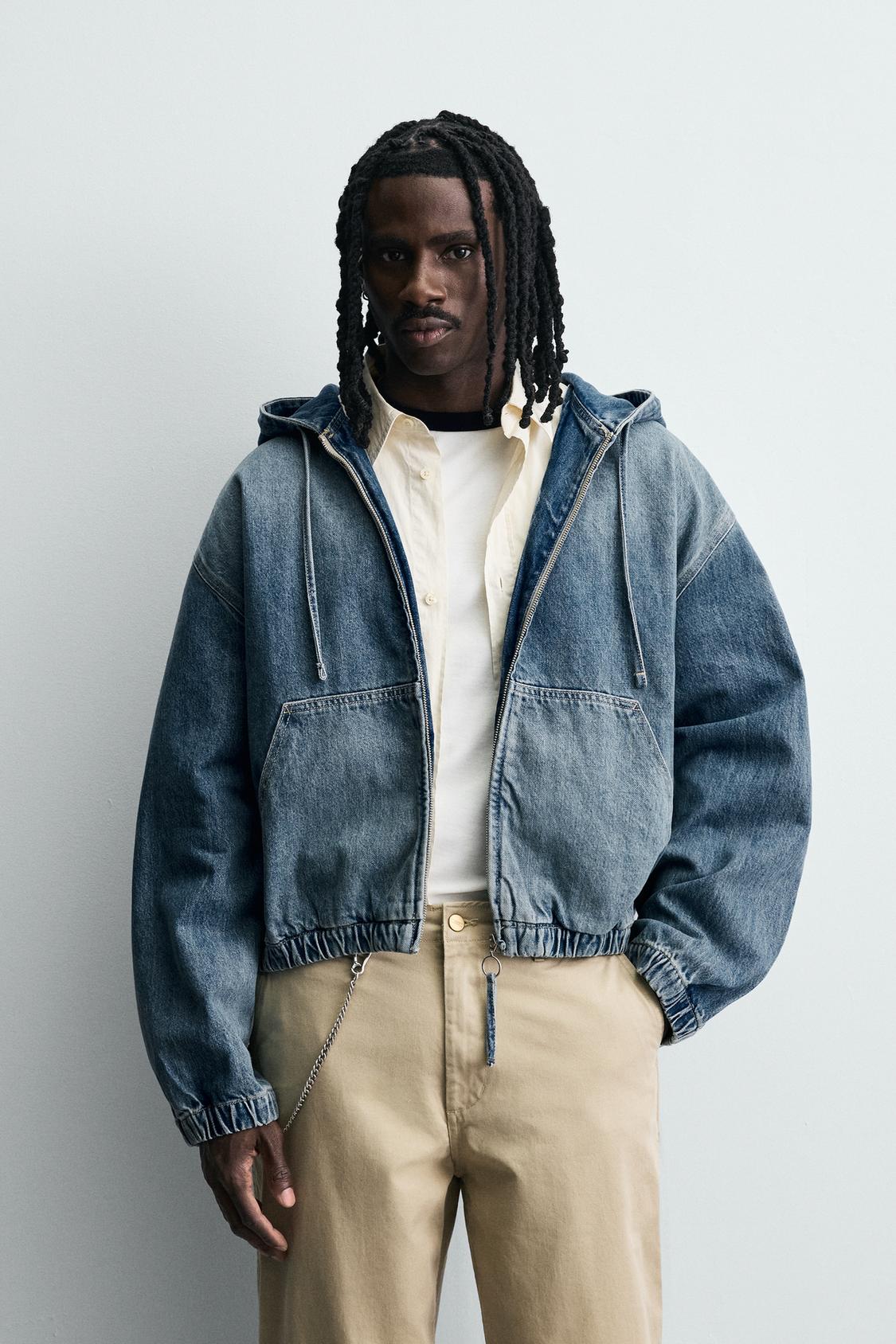 VESTE DÉLAVÉE À CAPUCHE