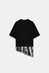 T-SHIRT ASYMÉTRIQUE PAILLETTES