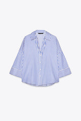 CHEMISE EN POPELINE À MANCHES AMPLES