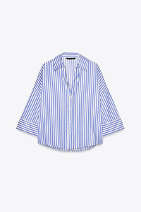 CHEMISE EN POPELINE À MANCHES AMPLES