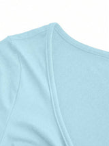 T-shirt Casual à Manches longues -  Bleu ciel
