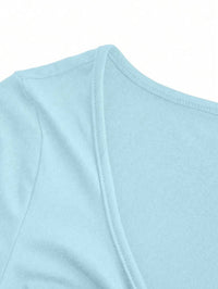T-shirt Casual à Manches longues -  Bleu ciel