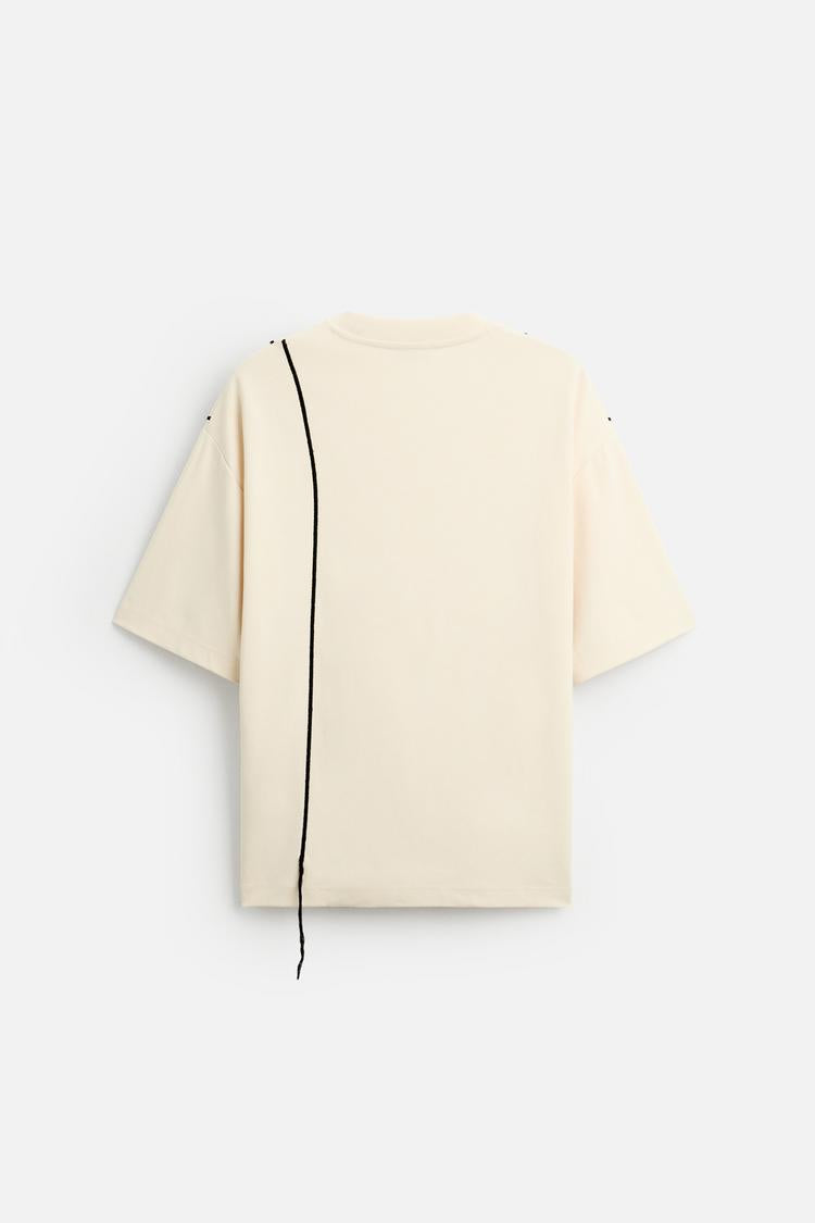 T-SHIRT WITH CONTRAST DRAWSTRING