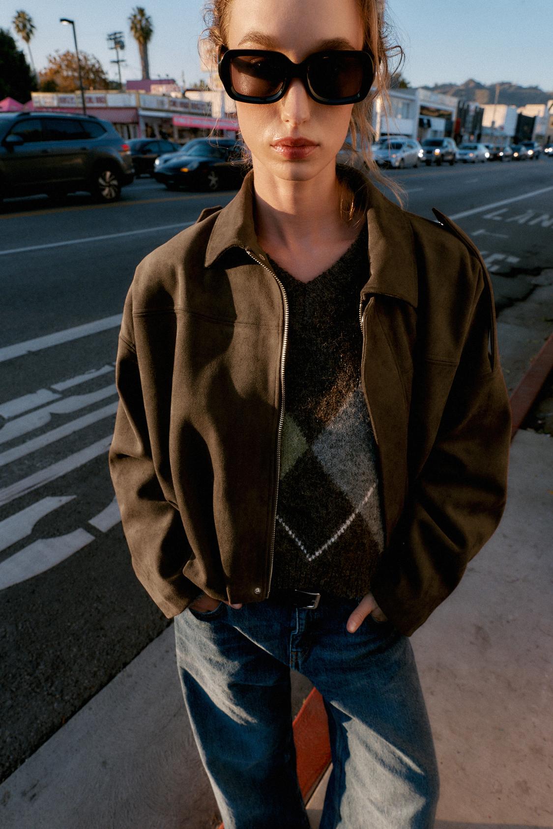 VESTE BOMBER EFFET DAIM