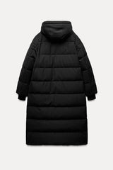 Doudoune longue verte à capuche imperméable  et coupe vent - Vison