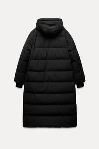 Doudoune longue verte à capuche imperméable  et coupe vent - Vison
