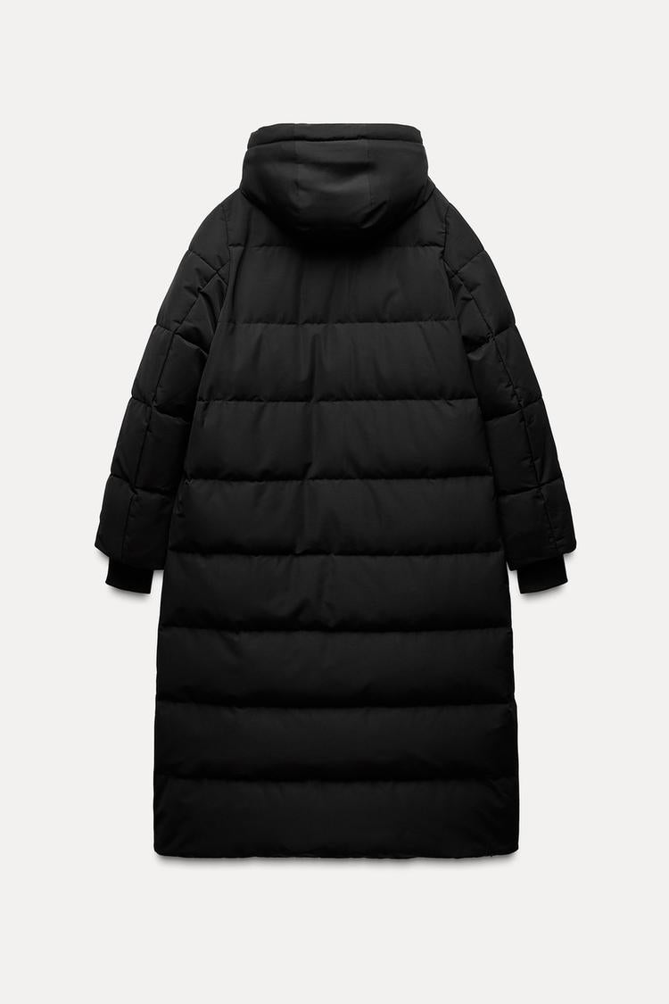 Doudoune longue verte à capuche imperméable  et coupe vent - Vison