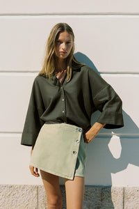 CHEMISE MANCHE LARGE AVEC LIN