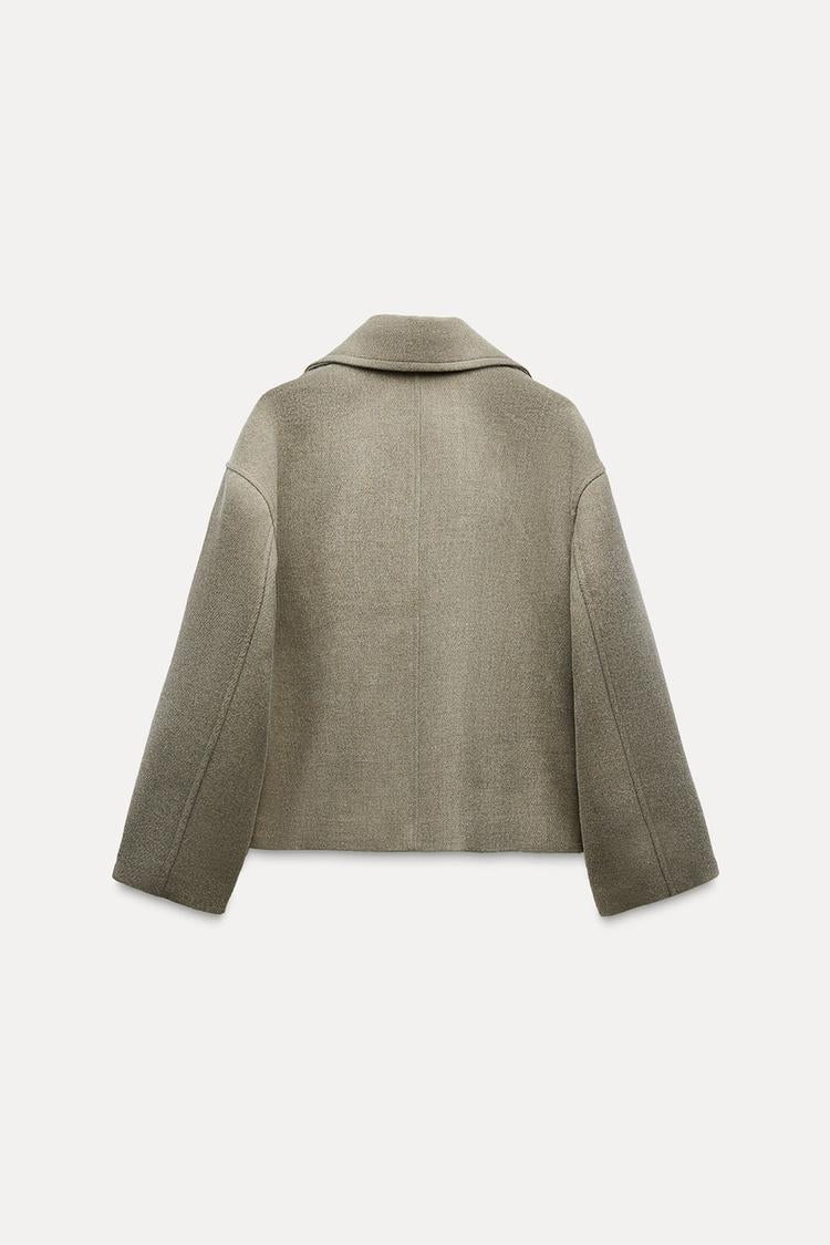 Manteau court croisé - vison