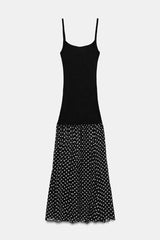 ROBE LONGUE BIMATIÈRE À POIS