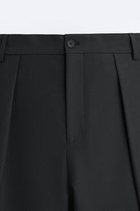 Pantalon coupe large a plis - Noir
