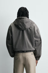 VESTE DÉLAVÉE À CAPUCHE