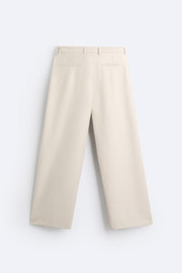 Pantalon coupe large a plis - Noir