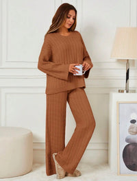 Ensemble pull 2 pièces Top manches longues - Marron