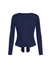 T-shirt Casual à Manches longues- Bleu marine