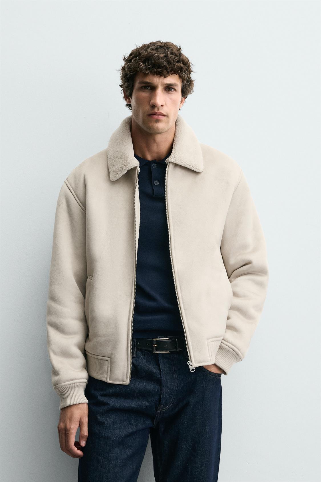 VESTE EFFET DAIM COMBINÉ