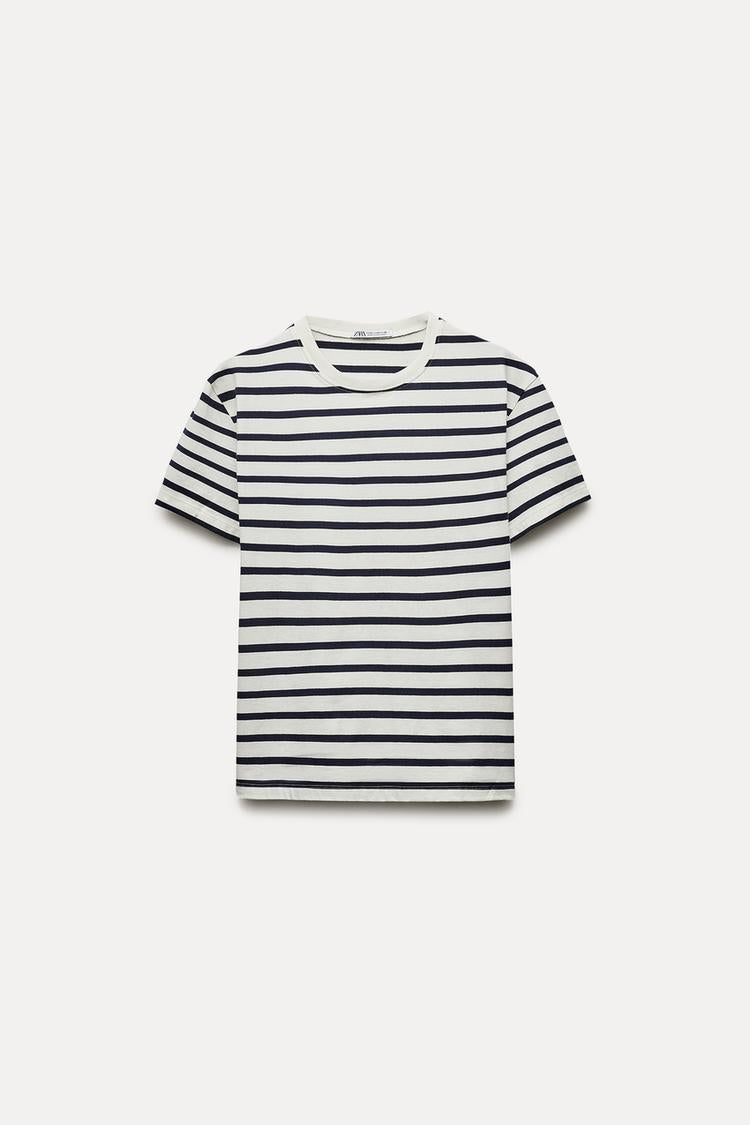 T-shirt coton basique à rayures
