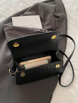 Sac à main à texture tressée - Noir