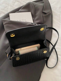 Sac à main à texture tressée - Noir