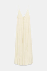ROBE LONGUE SATINÉE À PLIS