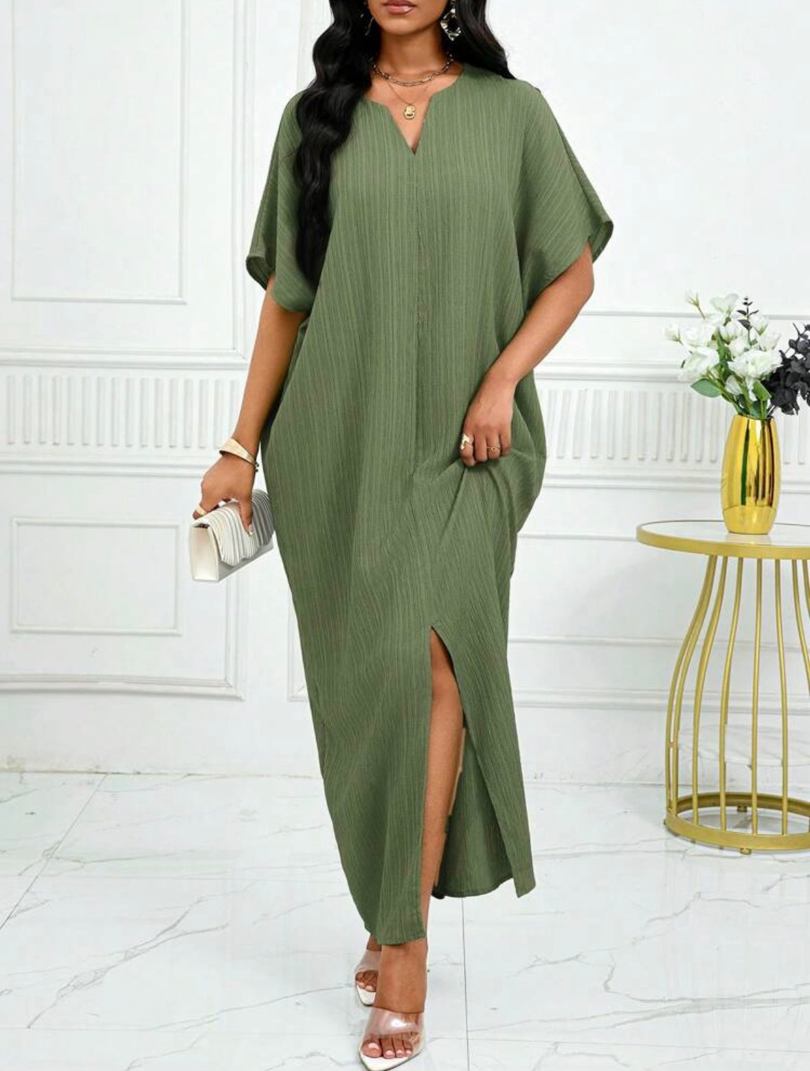 Robe caftan - Vert menthe