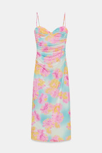 ROBE MI-LONGUE EN TULLE IMPRIMÉE