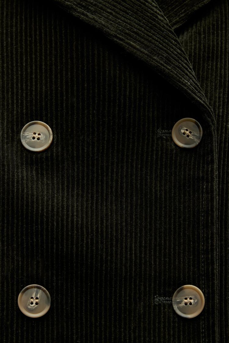 Veste en velours côtelé à boutonnage croisé zw collection