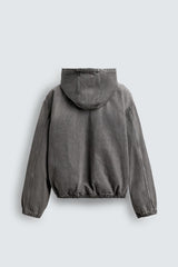 VESTE DÉLAVÉE À CAPUCHE