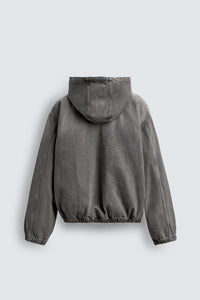 VESTE DÉLAVÉE À CAPUCHE