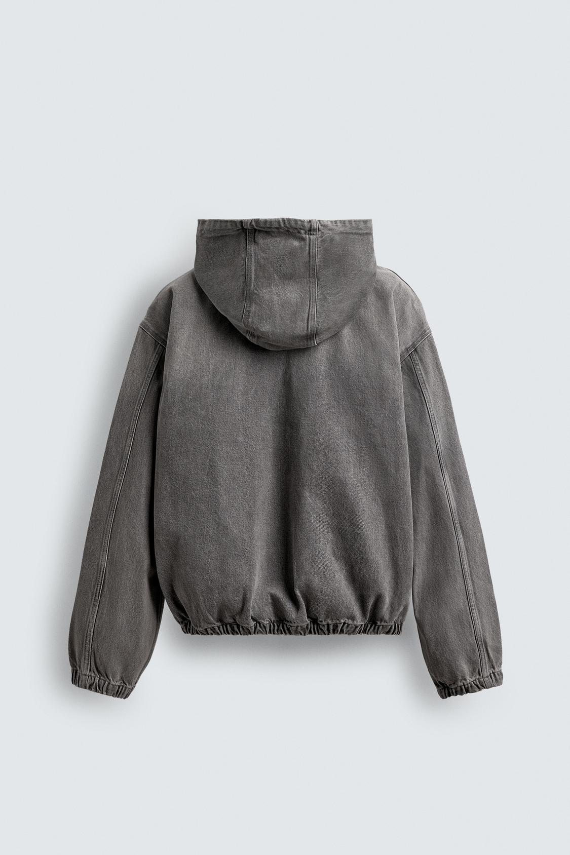 VESTE DÉLAVÉE À CAPUCHE