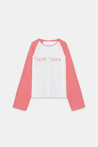 T-SHIRT FLAMÉ À MANCHES RAGLAN